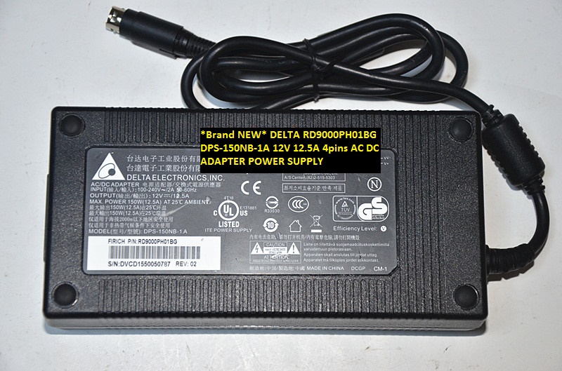 *Brand NEW* 12V 12.5A DELTA DPS-150NB-1A RD9000PH01BG 4pins AC DC ADAPTER POWER SUPPLY - Click Image to Close